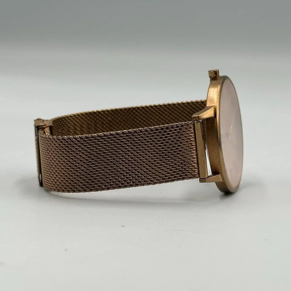 MVMT Hermosa Watch Women Rose Gold Tone 38MM Dial Mesh Band New Battery 8.5